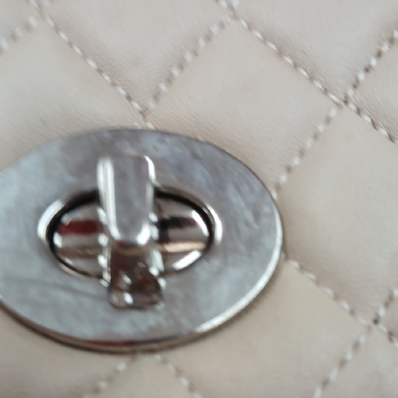 Beige Quilted Crossbody Bag - Picture 3 of 10